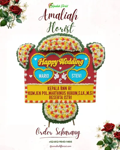Karangan Papan Bunga Pernikahan di Karang Asam Ulu